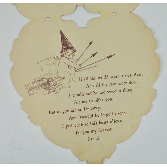 Antique Heart Paper Lace Valentine's Day Card Floral - Picture 3 of 3